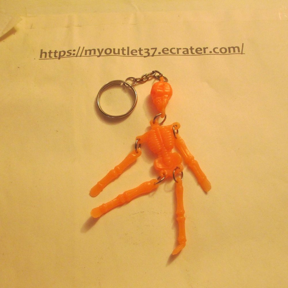 Orange Skeleton - Key Chain - Brand New